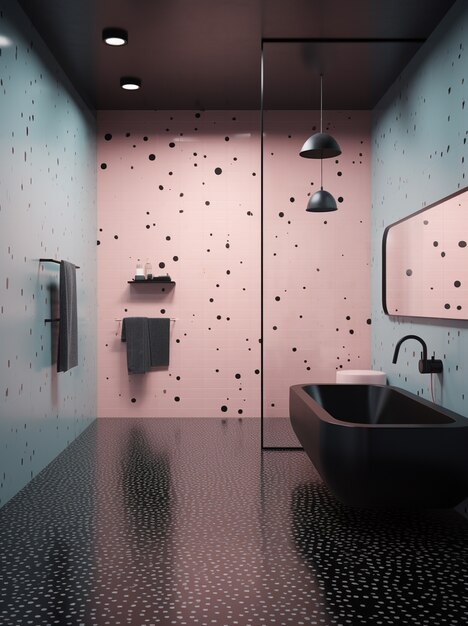 Pequeño baño con estilo moderno ai generado