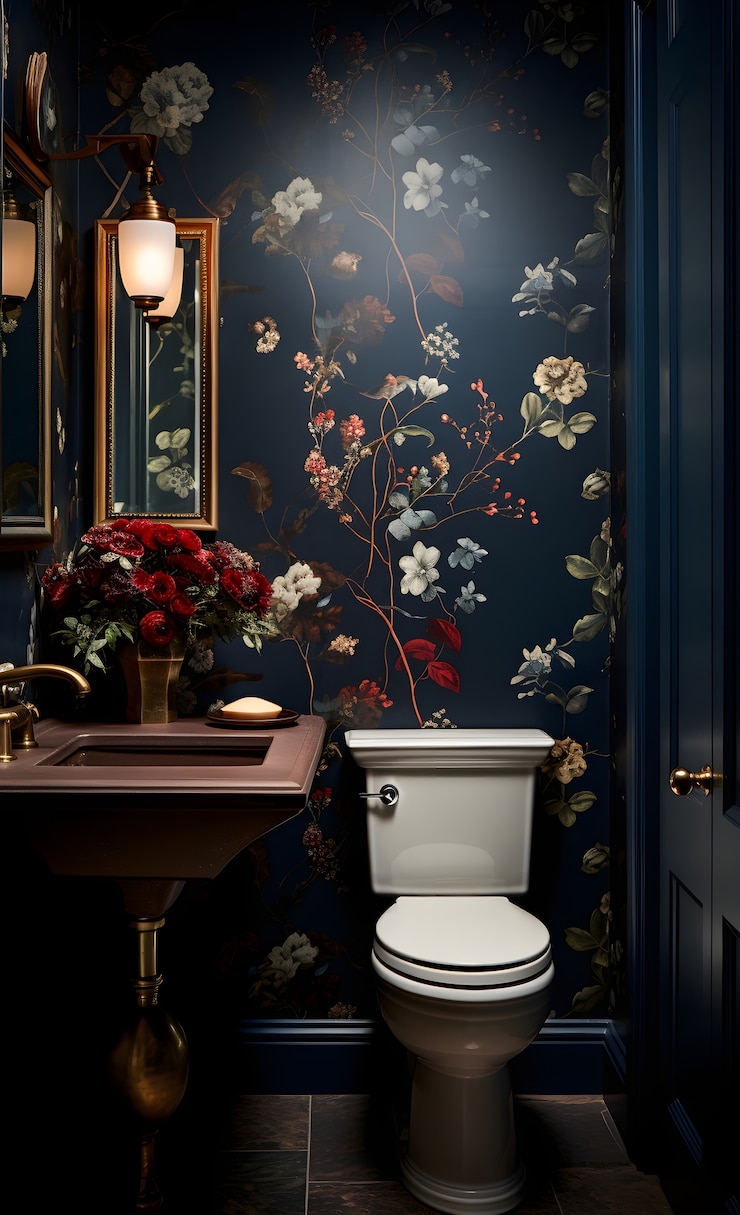 Foto gratuito pequeño espacio de baño con diseño interior de estilo moderno