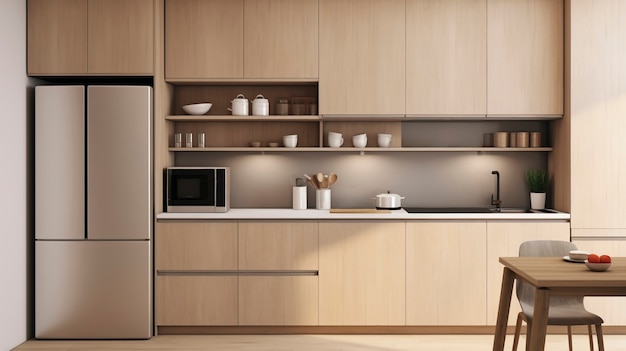 Foto gratuita pequeño espacio de cocina con diseño moderno.