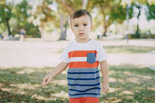 Pequeño, niño, 7, año, parque