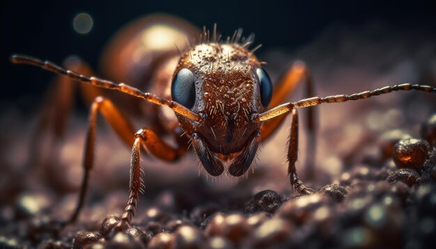 Pequeños artrópodos en la naturaleza abeja hormiga avispa generada por IA