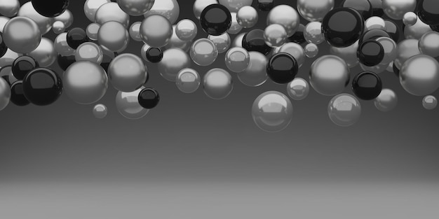 Perlas de vidrio espumoso y perlas de fondo perlas de muchos colores brillantes ilustración 3d