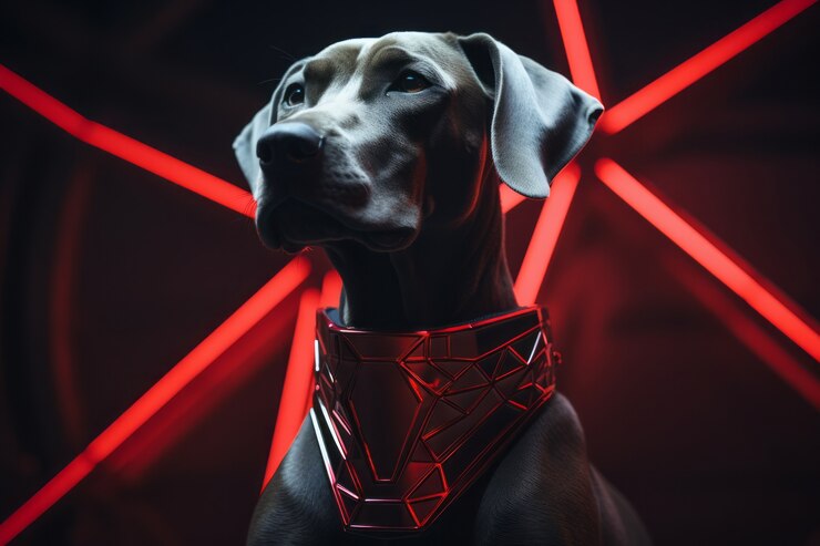 Foto gratuito el perro adorable de estilo futurista