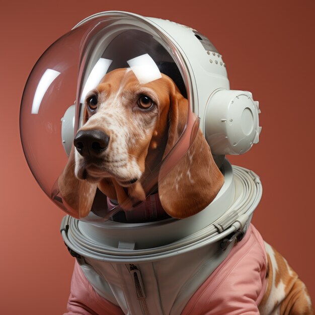 El perro adorable de estilo futurista