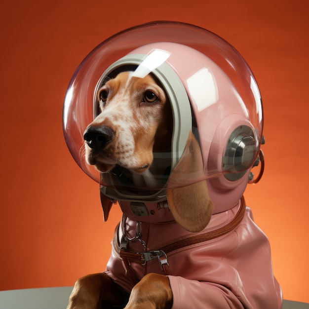 Foto gratuita el perro adorable de estilo futurista