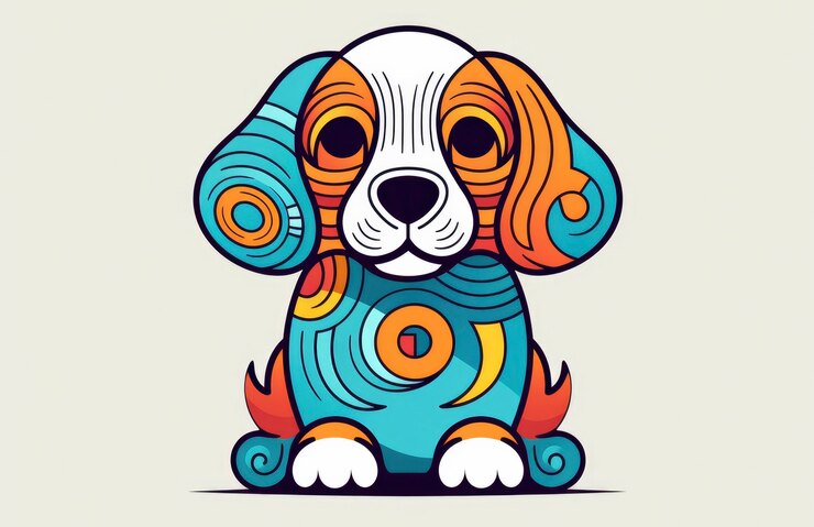 Foto gratuito el perro lindo del arte digital
