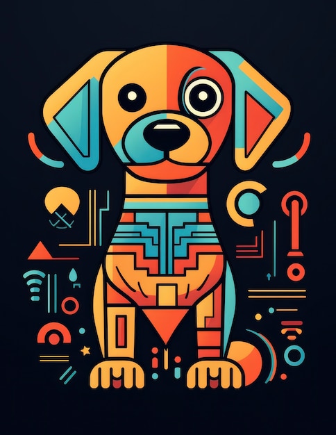 Foto gratuita el perro lindo del arte digital