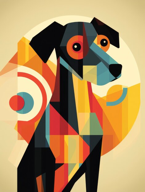 El perro lindo del arte digital