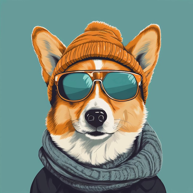 Foto gratuita el perro lindo del arte digital