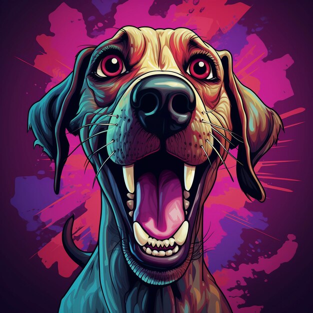 El perro lindo del arte digital