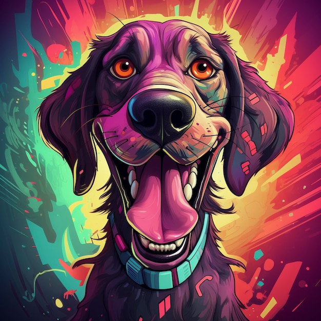 El perro lindo del arte digital