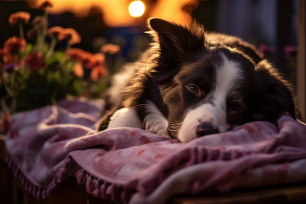 Perro lindo durmiendo generado