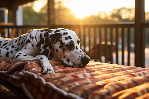 Foto gratuita perro lindo durmiendo generado