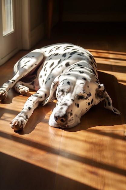 Foto gratuita perro lindo durmiendo generado