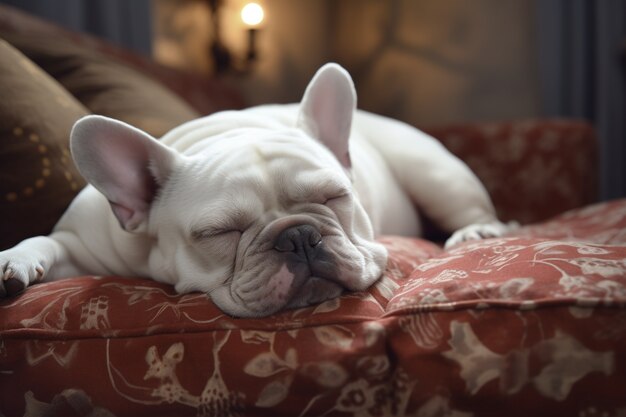 Foto gratuita perro lindo durmiendo generado