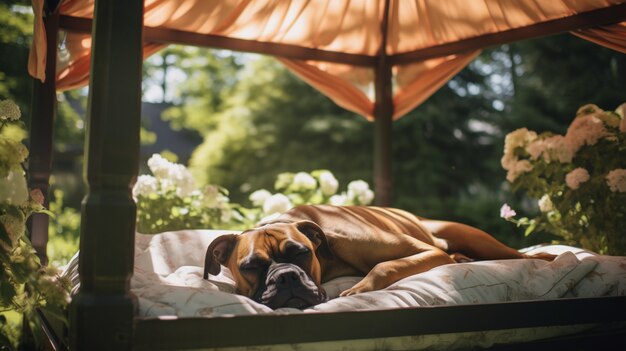 Perro lindo durmiendo generado