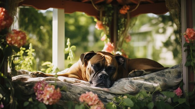 Perro lindo durmiendo generado