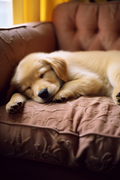 Perro lindo durmiendo generado