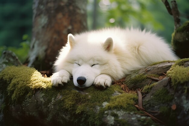 Perro lindo durmiendo generado