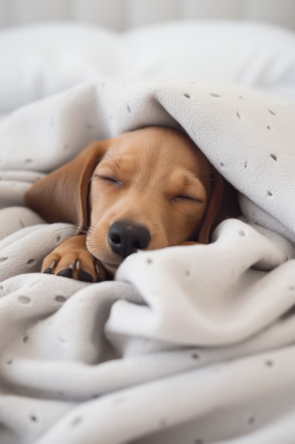 Foto gratuita perro lindo durmiendo generado