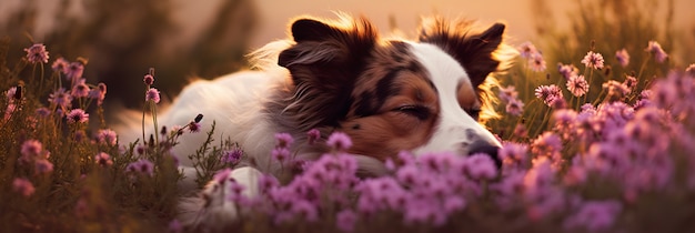 Perro lindo durmiendo generado