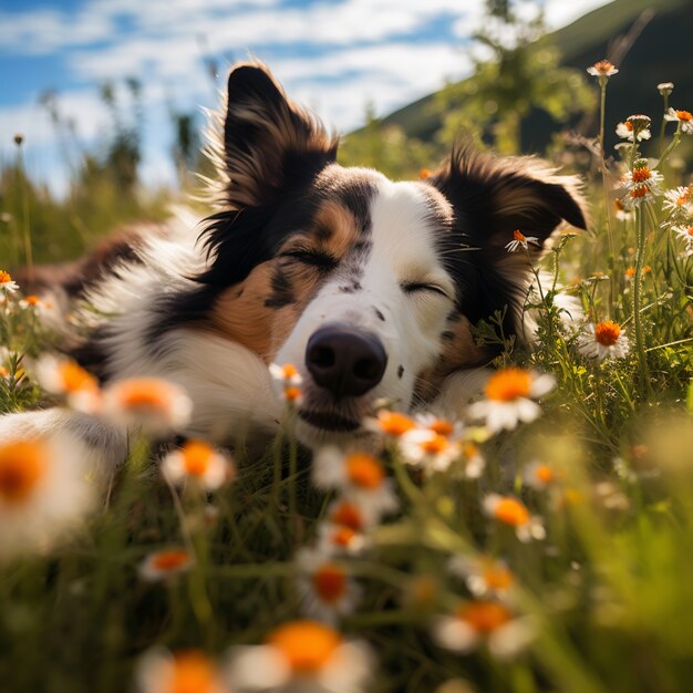 Perro lindo durmiendo generado