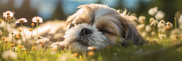 Foto gratuita perro lindo durmiendo generado