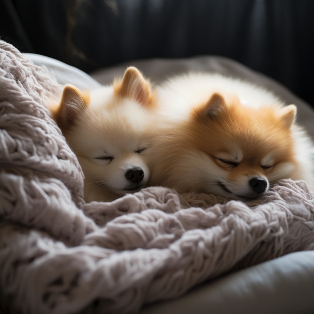 Foto gratuita perro lindo durmiendo generado