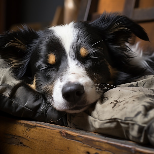 Foto gratuita perro lindo durmiendo generado