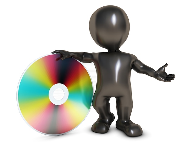 Foto gratuita persona con un cd rom