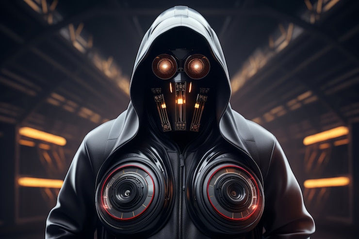 Foto gratuito persona futurista escuchando música con auriculares ultra modernos