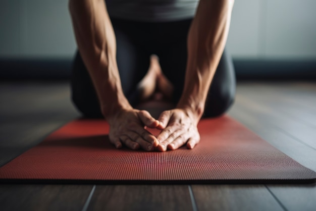 Foto gratuita persona haciendo yoga sobre colchoneta