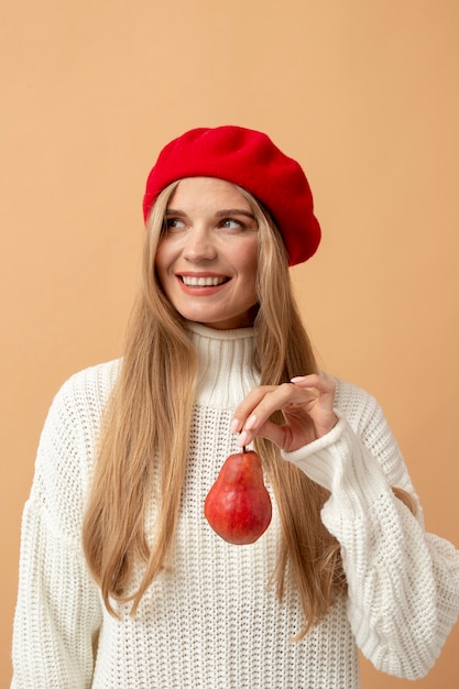 Persona otoño con hermoso sombrero