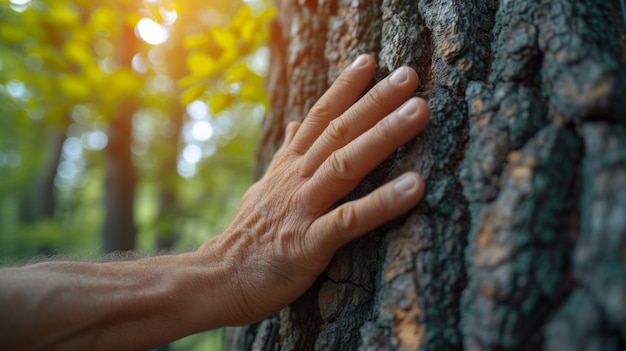 Foto gratuita persona que cuida y protege a la madre tierra para el día de la tierra