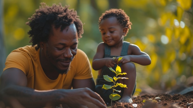 Persona que cuida y protege a la madre tierra para el día de la tierra