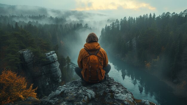 Persona que disfruta del tiempo en la naturaleza