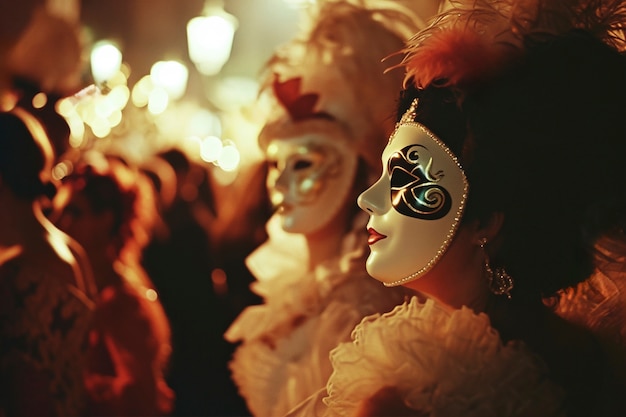 Foto gratuita persona que participa en el carnaval de venecia con un disfraz y una máscara