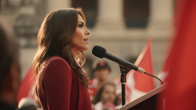 Foto gratuita persona que pronuncia un discurso en un evento oficial