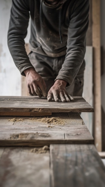 Persona que trabaja en la industria y la fábrica de madera