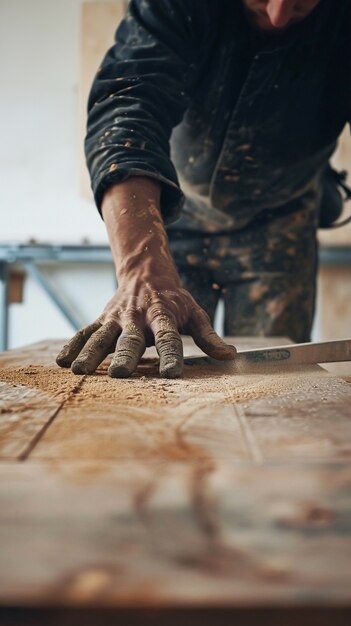 Persona que trabaja en la industria y la fábrica de madera