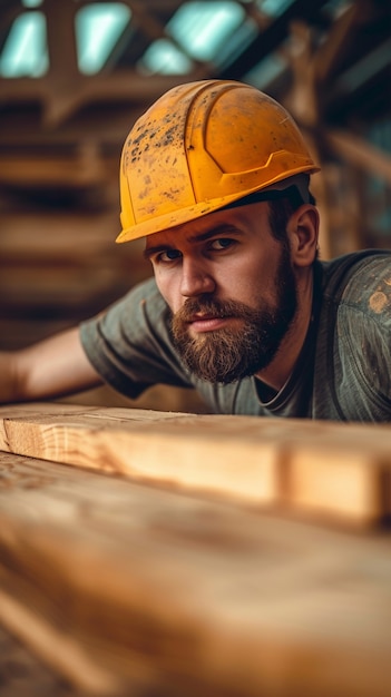 Persona que trabaja en la industria y la fábrica de madera