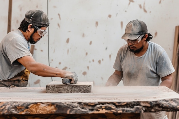 Persona que trabaja en la industria y la fábrica de madera