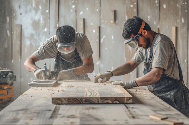 Persona que trabaja en la industria y la fábrica de madera