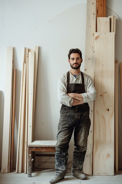 Persona que trabaja en la industria y la fábrica de madera