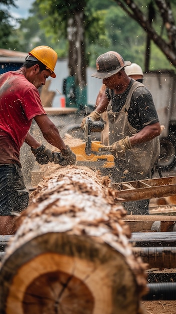 Persona que trabaja en la industria y la fábrica de madera