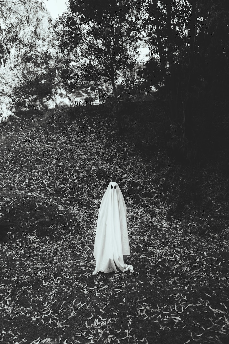 Foto gratuito persona en traje de fantasmas en el parque