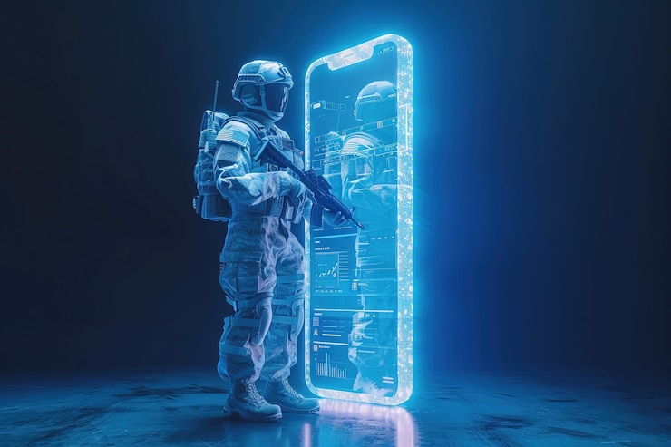 Foto gratuito un personaje 3d emergiendo de un teléfono inteligente