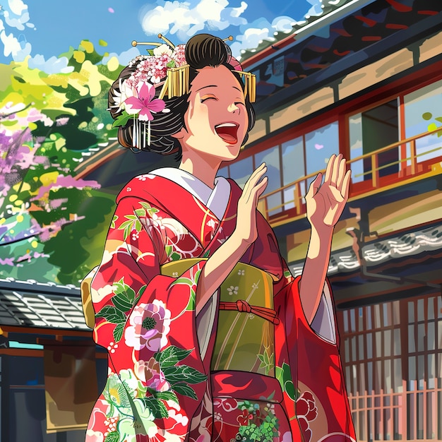 Foto gratuita personaje de anime japonés