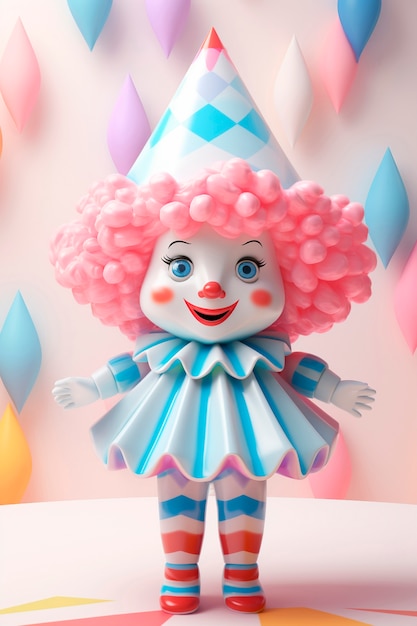 Foto gratuita personaje de carnaval divertido en 3d