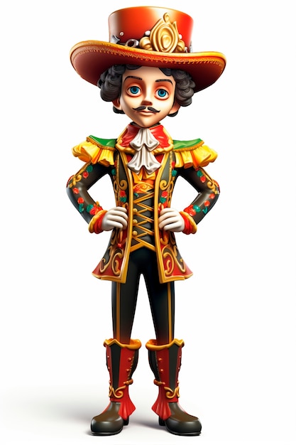 Personaje de carnaval divertido en 3D